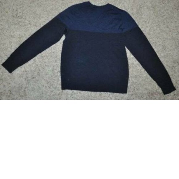 Mens Wool Blend Sweater Apt 9 Blue 2 Tone X-Large Merino Crew Long Sleeves - Picture 1 of 2